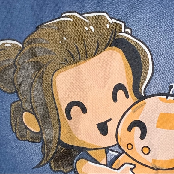 Girl’s LAT Star Wars Little Rey BB8 Graphic T-Shirt - Picture 3 of 12